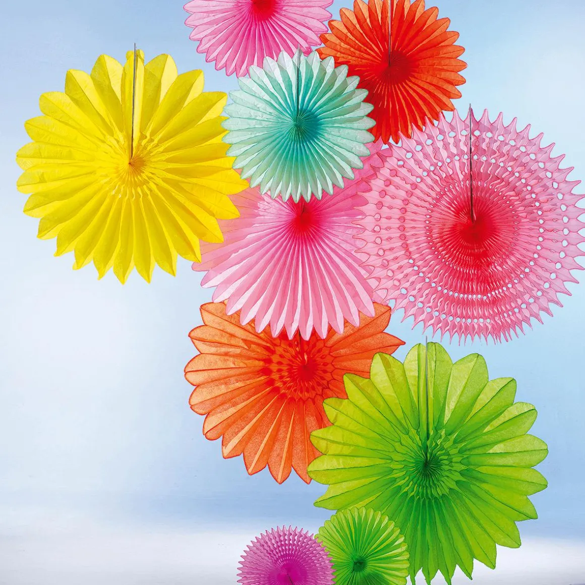 Abanicos Decorativos Fucsia Ø 25 Cm
