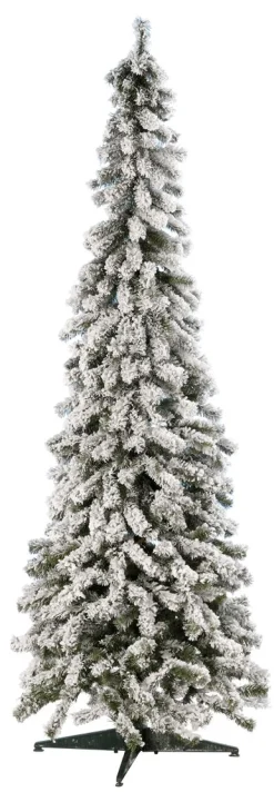 Abeto Artificial, Estrecho, Cubierto De Nieve 150 Cm