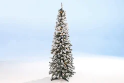 Abeto Artificial, Estrecho, Cubierto De Nieve Con LED 240 Cm