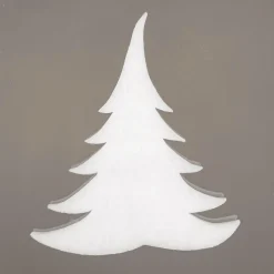 Abeto De Nieve De Algodón Moldeado, Blanco, 18 Cm