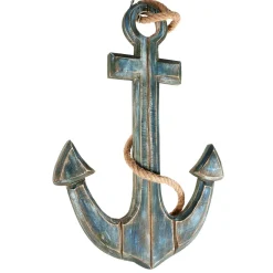 Ancla Marítima Decorativa Azul, Longitud 60 Cm