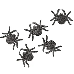 Arañas Decorativas Con Purpurina 72 Unidades En Negro