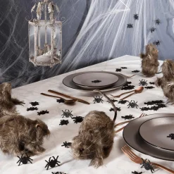 Arañas Decorativas Con Purpurina 72 Unidades En Negro