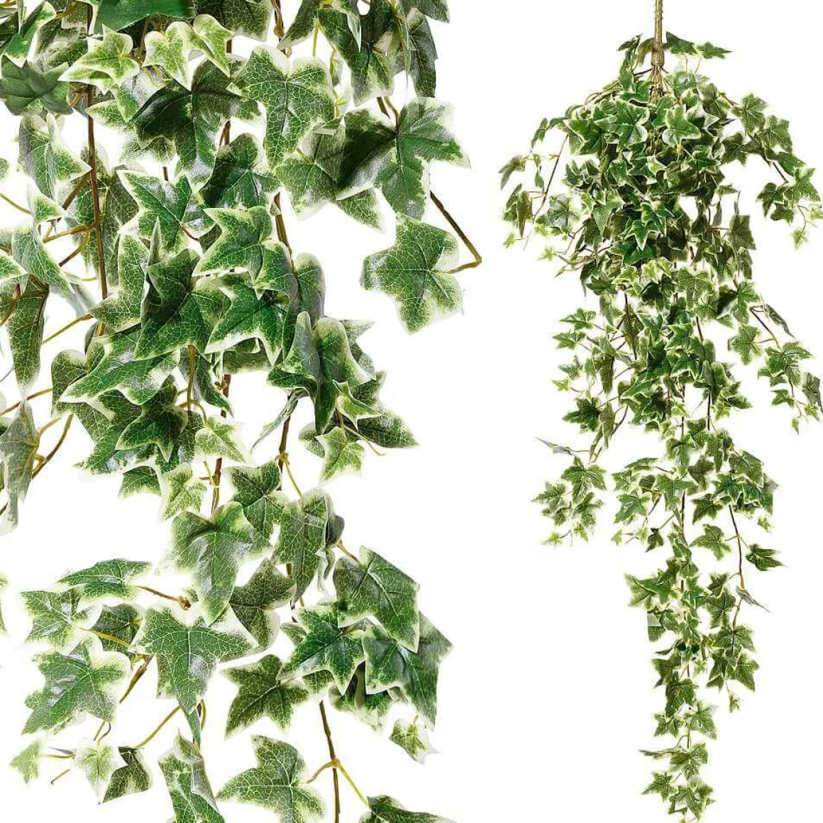 Arbusto De Hiedra Artificial Con Palo Verde . Blanco, 114 Cm