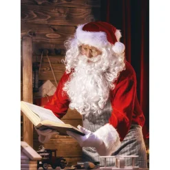 Bandera De Tela XL "Papá Noel Con Libro" De Tela De Bandera Ignífuga 150 X 200 Cm