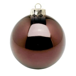 Bola De Navidad De Plástico Sin Costuras, Marrón Brillante 10 Cm Ø, 4 Piezas