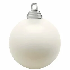 Bolas De Navidad Blancas Y Brillantes De Plástico Ignífugo De 6 Cm De Diámetro - 24 Unidades.