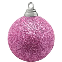 Bolas De Navidad Con Purpurina En Plástico Orquídea, 6 Cm Ø - 6 Piezas