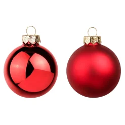 Bolas De Navidad De Cristal Rojo 6 Cm Ø - 24 Piezas