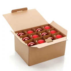 Bolas De Navidad De Cristal Rojo 6 Cm Ø - 24 Piezas