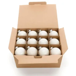 Bolas De Navidad De Cristal Blanco 6 Cm Ø - 24 Piezas