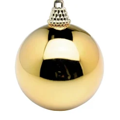 Bolas De Navidad De Plástico Dorado Brillante, 6 Cm Ø - 24 Piezas