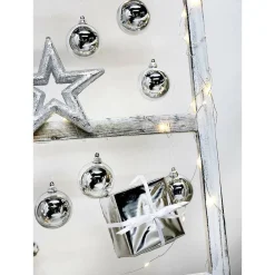 Bolas De Navidad De Plástico Plateado Brillante, 6 Cm Ø - 24 Piezas