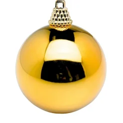 Bolas De Navidad De Plástico Dorado Brillante, 6 Cm Ø - 24 Piezas