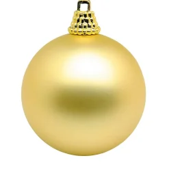 Bolas De Navidad De Plástico Dorado, 10 Cm Ø - 6 Piezas