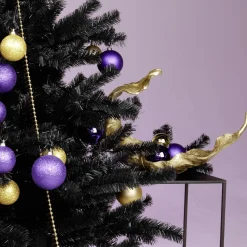 Bolas De Navidad De Plástico Con Purpurina, 6 Cm Ø - 6 Piezas