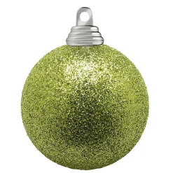 Bolas De Navidad De Plástico Con Purpurina En Verde Lima, 6 Cm Ø - 6 Piezas