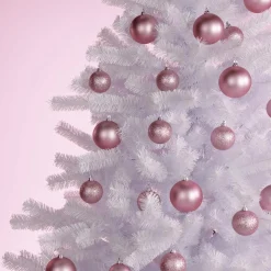 Bolas De Navidad De Plástico Ignífugo Rosa Mate