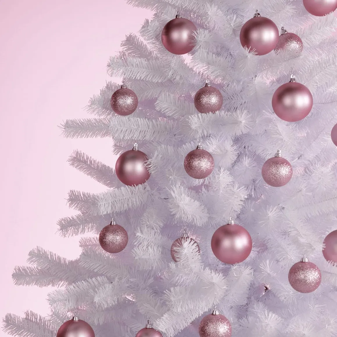 Bolas De Navidad De Plástico Ignífugo Rosa Mate