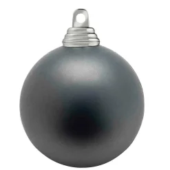 Bolas De Navidad De Plástico Gris Antracita Mate, Ignífugo, 6 Cm Ø - 24 Piezas