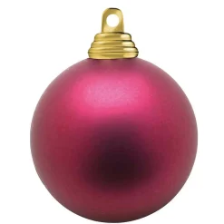 Bolas De Navidad De Plástico Rojo Baya Mate, Ignífugo, 6 Cm Ø - 24 Piezas