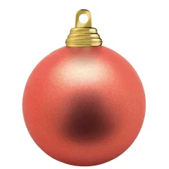 Bolas De Navidad De Plástico Rojo Cobre Mate, Ignífugo, 6 Cm Ø - 24 Piezas