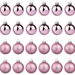 Bolas De Navidad De Polvo En Vidrio 6 Cm Ø - 24 Piezas