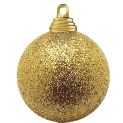 Bolas De Navidad De Purpurina En Plástico Dorado Oscuro, 6 Cm Ø - 6 Piezas