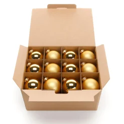 Bolas De Navidad De Vidrio Dorado Oscuro 6 Cm Ø - 24 Piezas