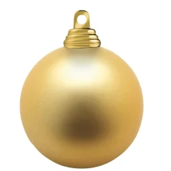Bolas De Navidad Doradas Y Mates De Plástico Ignífugo, 6 Cm Ø - 24 Piezas