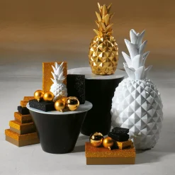 Bolas De Navidad Doradas Y Mates De Plástico Ignífugo, 6 Cm Ø - 24 Piezas