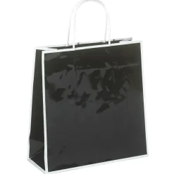 Bolsa De Papel "Coco" Negra 25 X 25 Cm 25 Piezas, 155 Gr/m²