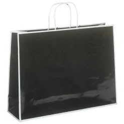Bolsa De Papel "Coco" Negro 30 X 40 X 12 Cm 25 Piezas, 155 Gr/ M²