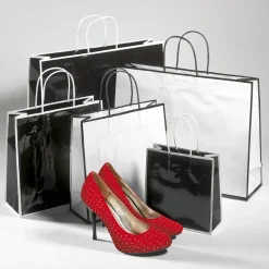 Bolsa De Papel "Coco" Negro 30 X 40 X 12 Cm 25 Piezas, 155 Gr/ M²