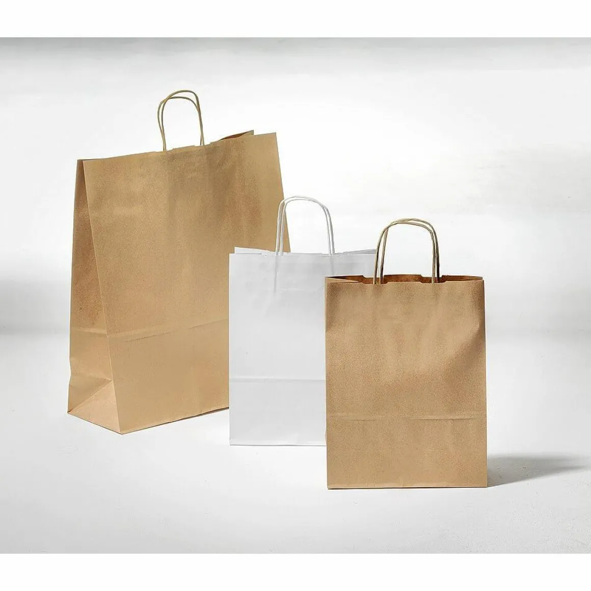 Bolsa De Papel, Color Blanco, Tamaño 2: 41 X 32 + 10 Cm