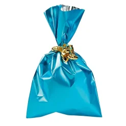 Bolsa De Regalo, Mate, Color Azul Claro, 15 X 25 Cm
