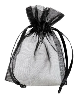 Bolsitas De Organza 10 Cm, 50 Piezas, Negro
