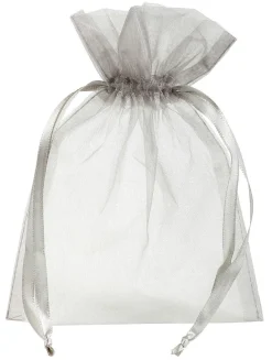 Bolsitas De Organza 18 Cm, 50 Piezas, Gris