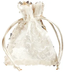 Bolsitas De Organza Lentejuelas 10 Cm, 10 Piezas, Champán