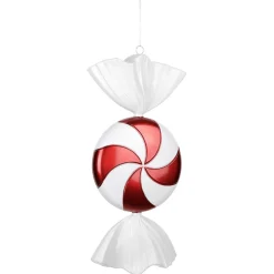 Bombón Decorativo Blanco-rojo, Ø 20 Cm
