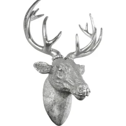 Cabeza De Ciervo Decorativa Para Pared Anchura 45 Cm Plata