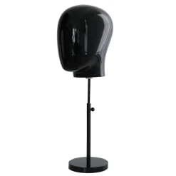 Cabeza De Maniquí De Hombre Negra Con Soporte 29 X 29 X 40 Cm