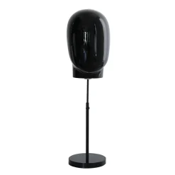 Cabeza De Maniquí De Hombre Negra Con Soporte 29 X 29 X 40 Cm