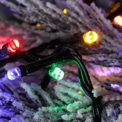 Cadena De Luces 3en1: Cadena De Luces LED De Colores, Amarillo Cálido O Intermitente Con Temporizador, Para Exteriores, 16 M
