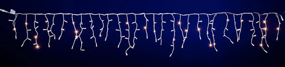Cadena De Luces Icicle 300 Cm De Ancho 60-80-100 Cm IP44 Blanco Cálido