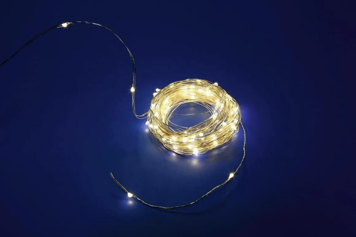Cadena De Luces LED Para Exterior, 10 M, Plata