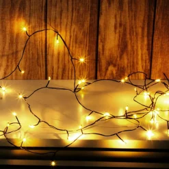 Cadena De Luces LED Twinkle Para Exterior, 10 M, Negra