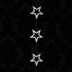 Cadena Decorativa De Estrellas Ø 13 Cm, 200 Cm, Plata