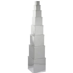Cajas De Cartón De Regalo Majestic Metallic, Plata, 8 Piezas