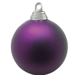 Ciruela, Bolas De Navidad Mate En Plástico Ignífugo, 8 Cm Ø - 12 Piezas
